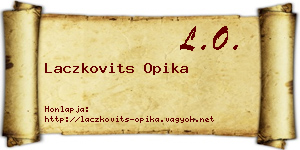 Laczkovits Opika névjegykártya